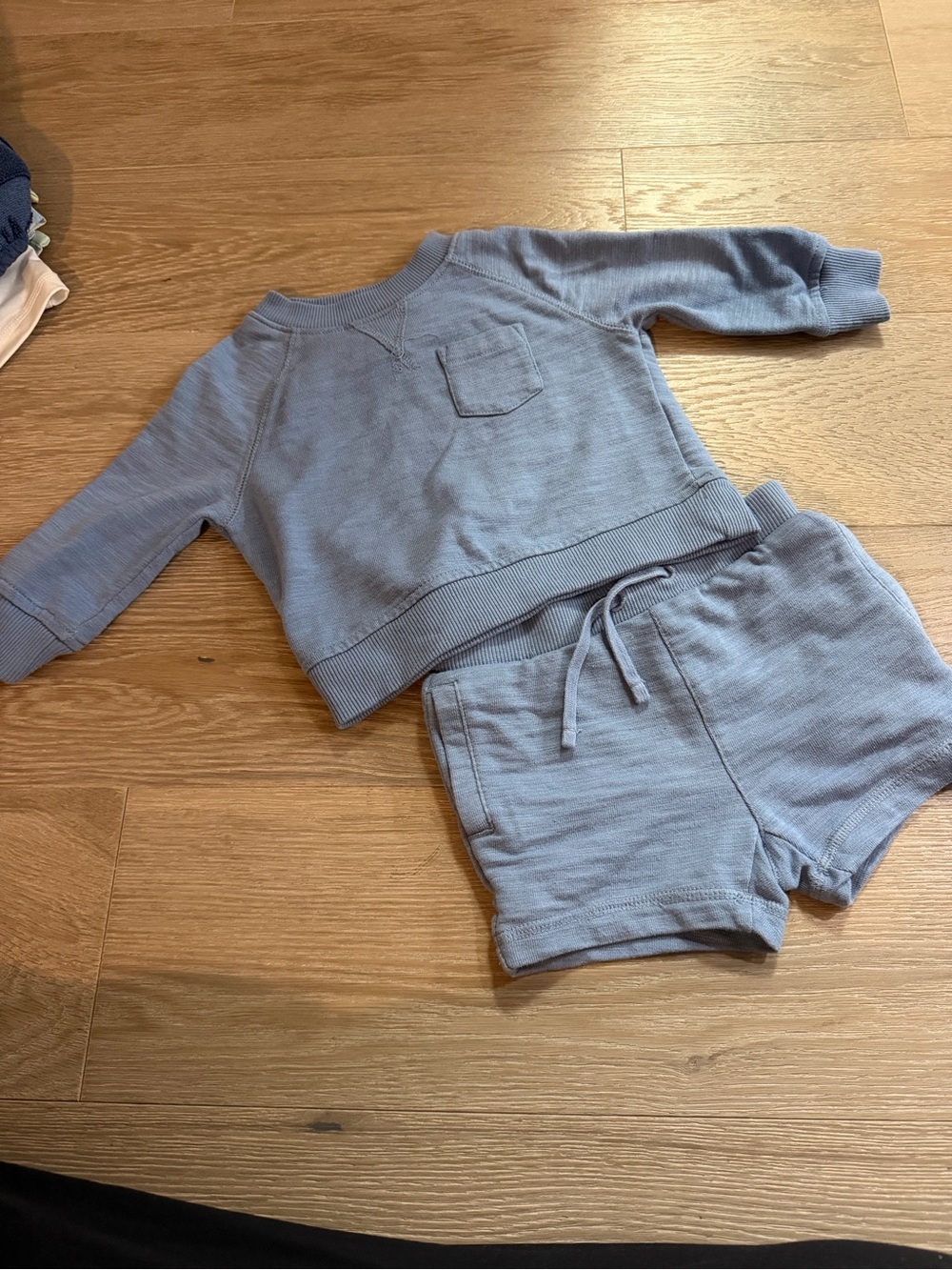 Janie and Jack Light Blue Baby Sweatshirt Set